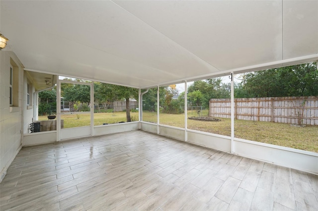 view of unfurnished sunroom