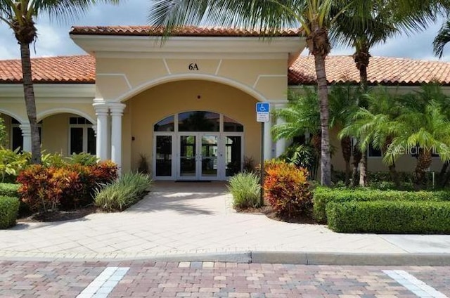 entrance to property with french doors