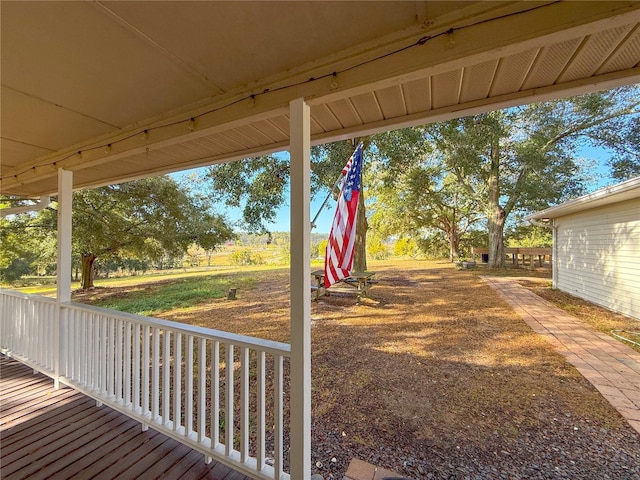 view of yard featuring a deck