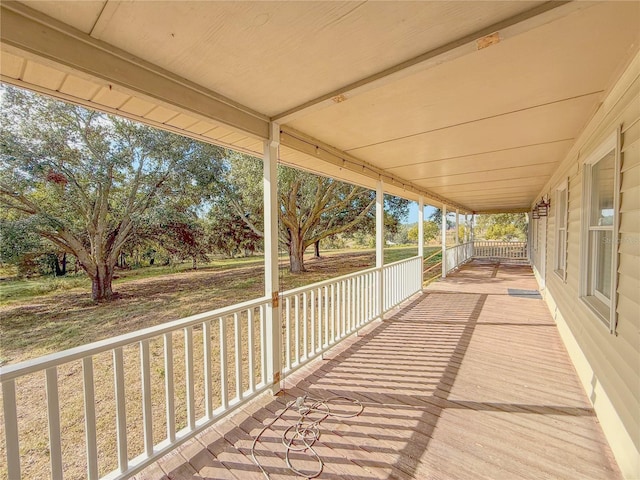 wooden deck with covered porch