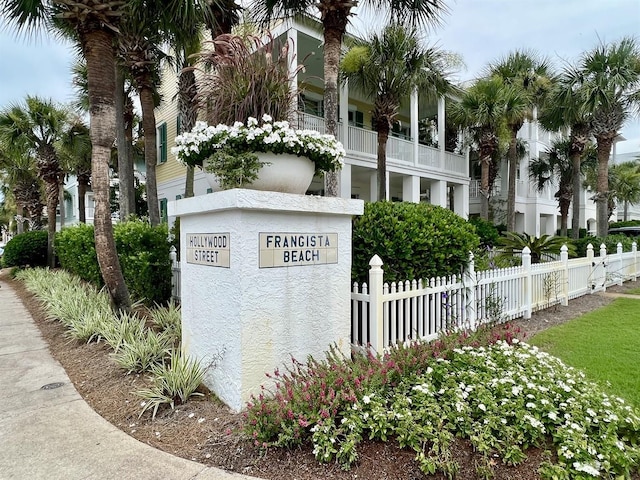 view of community sign