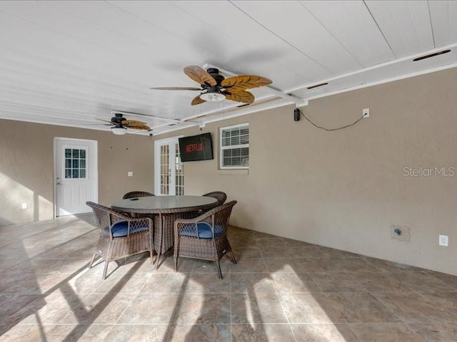 view of patio / terrace with ceiling fan