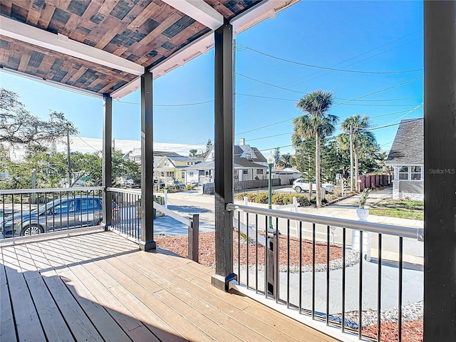 deck with covered porch