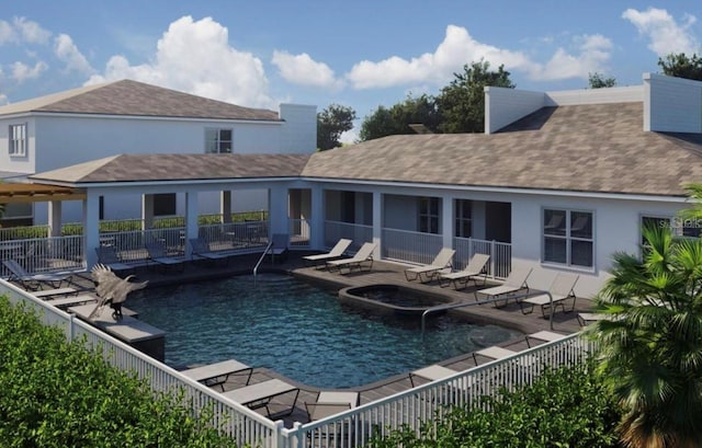 view of pool featuring a patio area