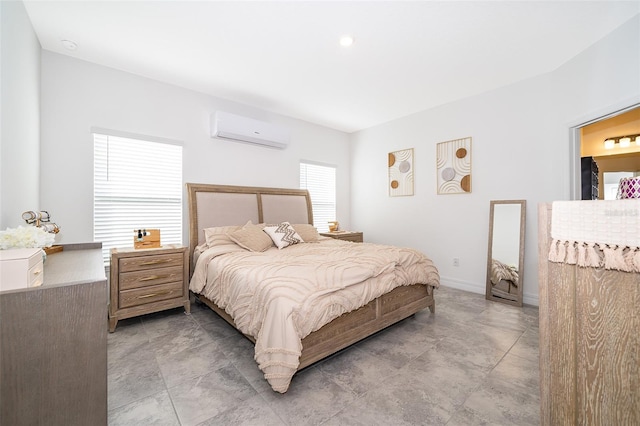 bedroom with a wall mounted air conditioner