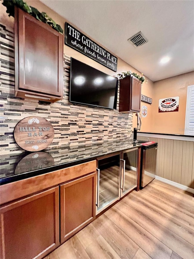 kitchen with light hardwood / wood-style floors