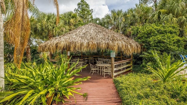 deck with a gazebo