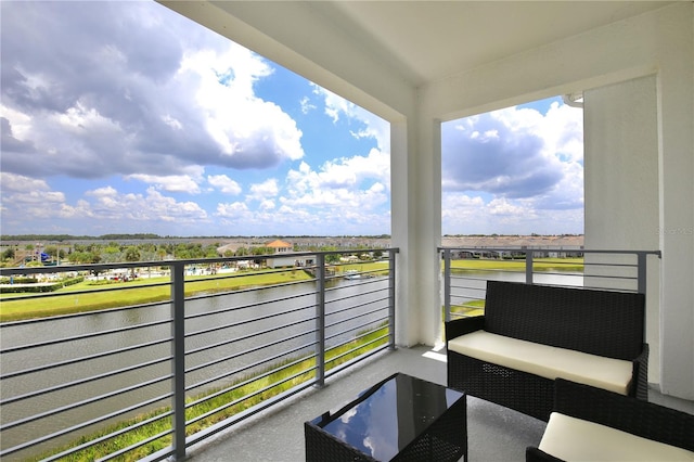 balcony with a water view