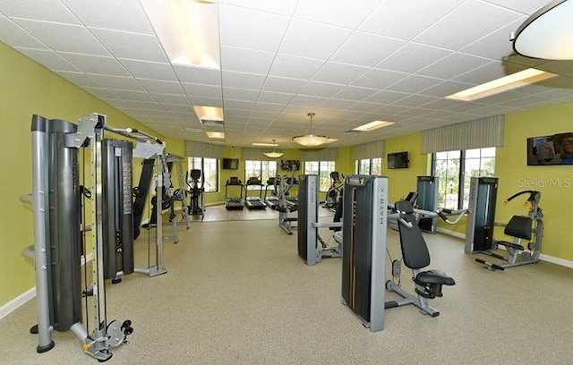 workout area with plenty of natural light