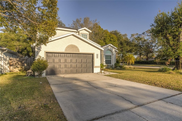 view of front facade with a front lawn