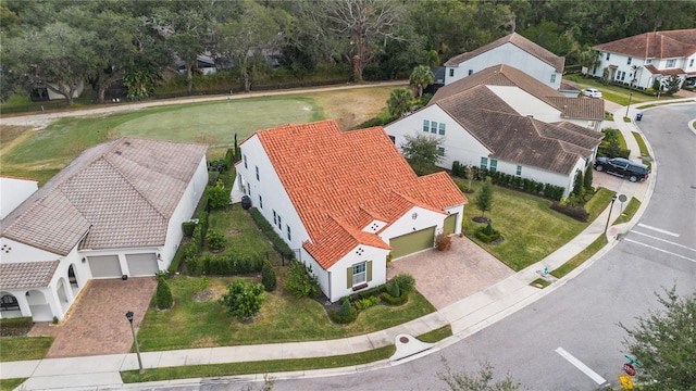 drone / aerial view with a residential view