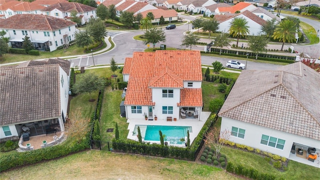 aerial view featuring a residential view