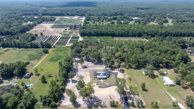 drone / aerial view with a rural view