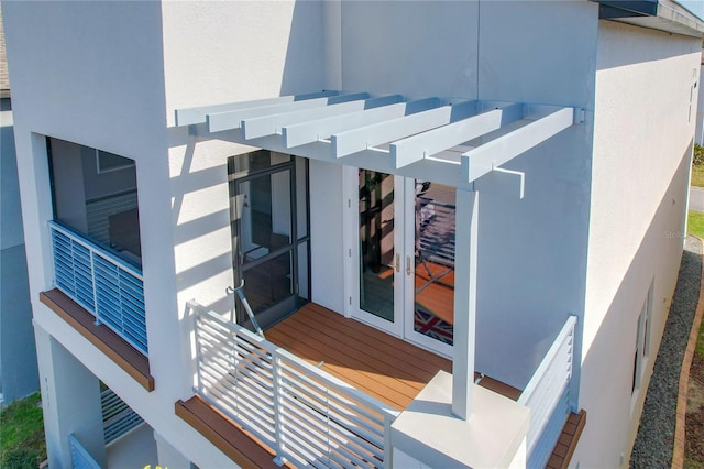 doorway to property with french doors