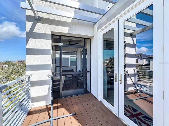 deck with french doors