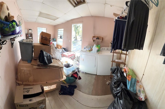 laundry area featuring washer and clothes dryer