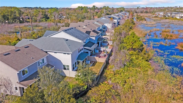 drone / aerial view with a residential view