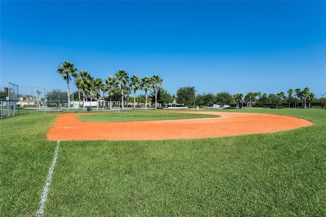 view of property's community featuring a yard