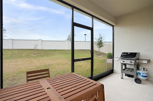 view of sunroom