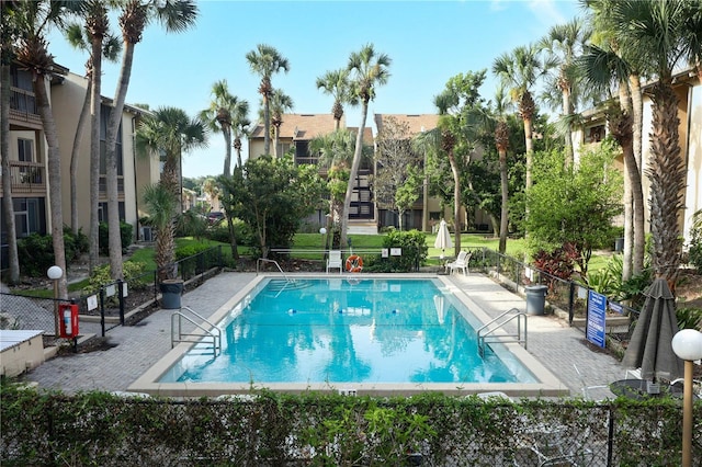 view of pool featuring a patio