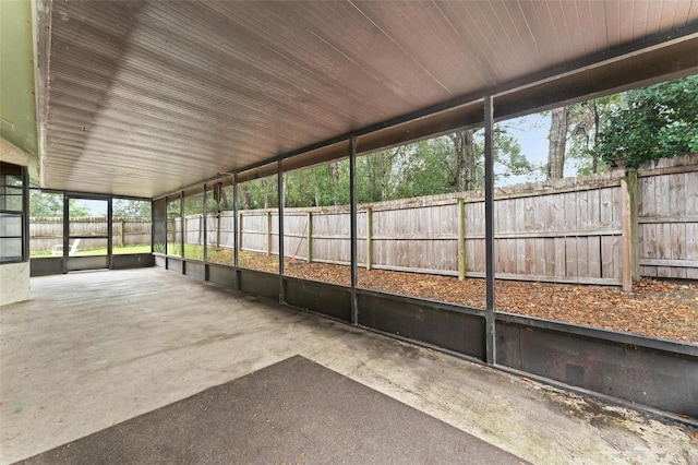 view of unfurnished sunroom