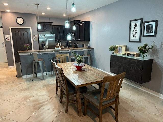 view of tiled dining room