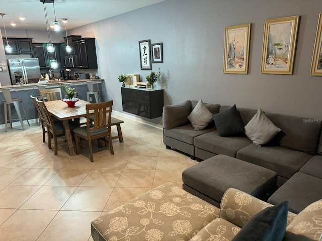 view of tiled living room