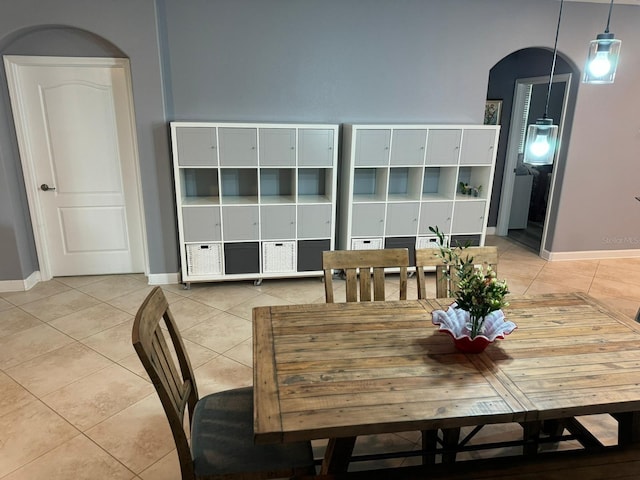 view of tiled dining area