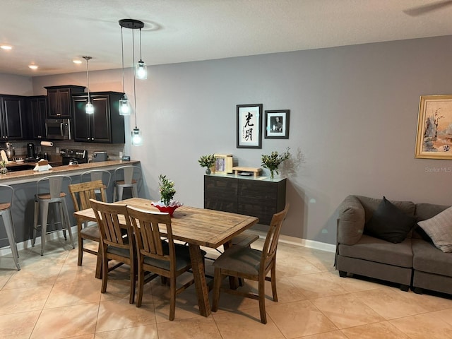 view of tiled dining space