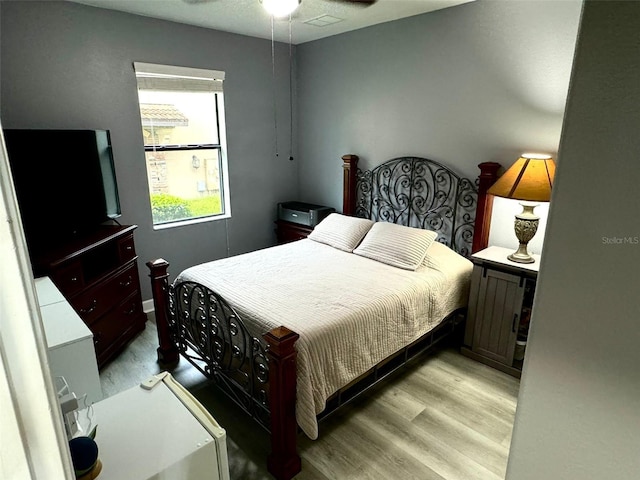 bedroom featuring light hardwood / wood-style flooring