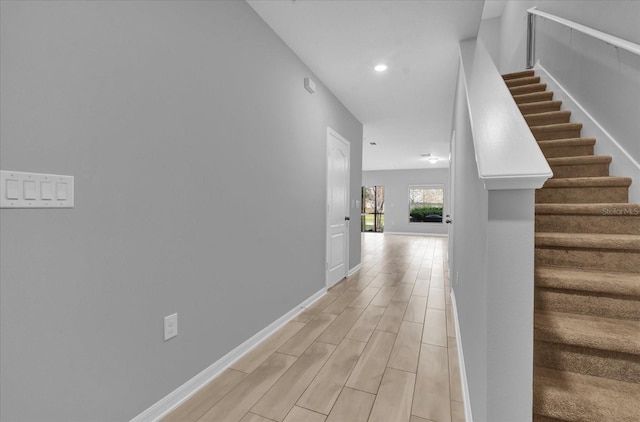 hallway featuring light hardwood / wood-style floors