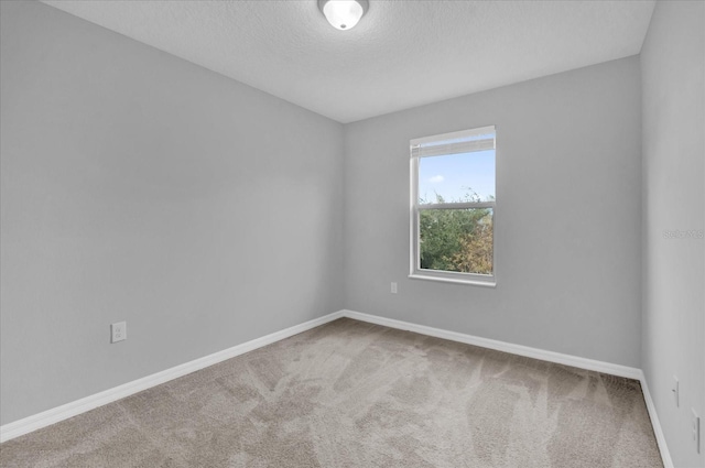 unfurnished room featuring a textured ceiling and carpet flooring