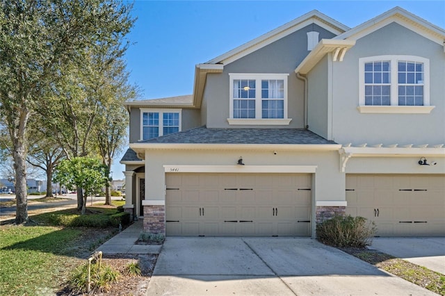 view of front of home with a garage