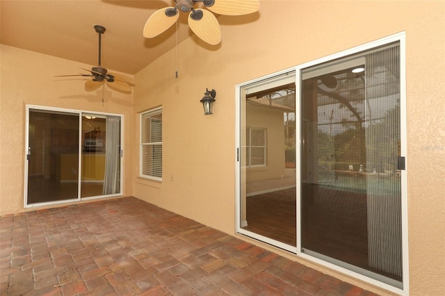 view of patio with ceiling fan