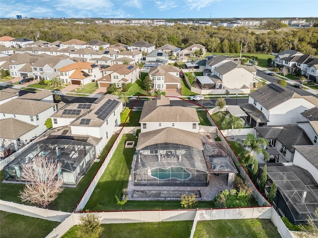 drone / aerial view with a residential view