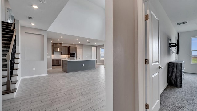 interior space featuring sink