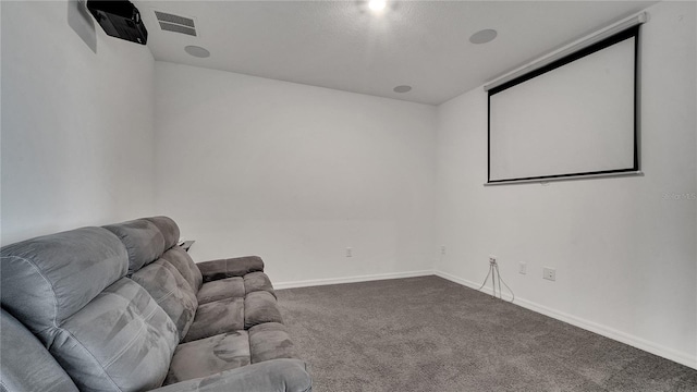 view of carpeted home theater