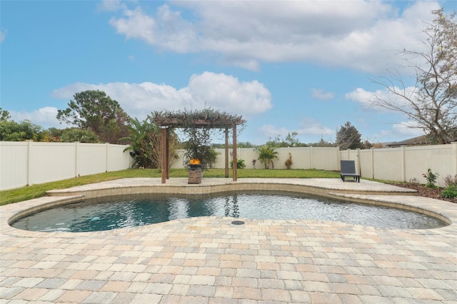 view of pool featuring a patio and a pergola