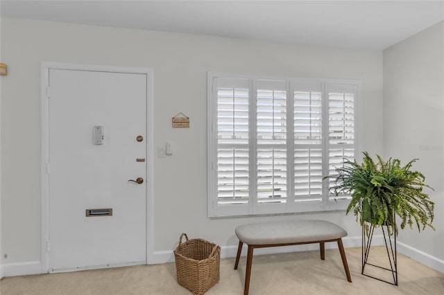 foyer entrance featuring baseboards