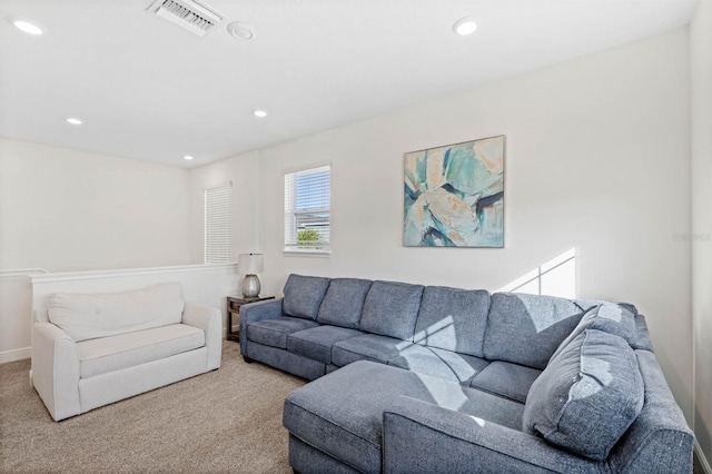 living room featuring carpet floors