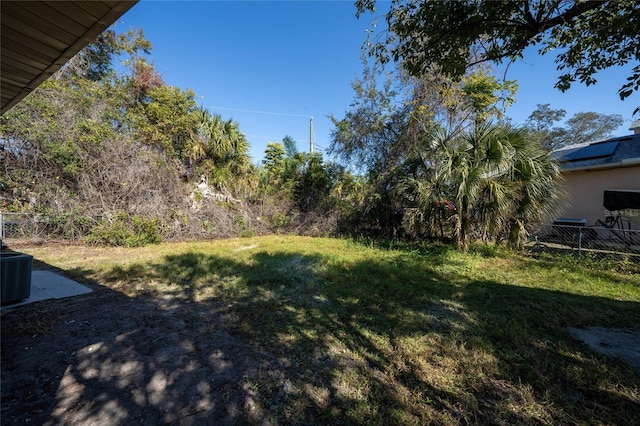 view of yard featuring central AC