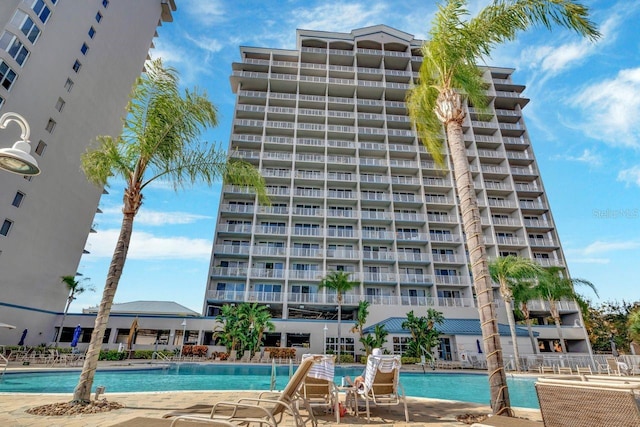 view of pool with a patio area