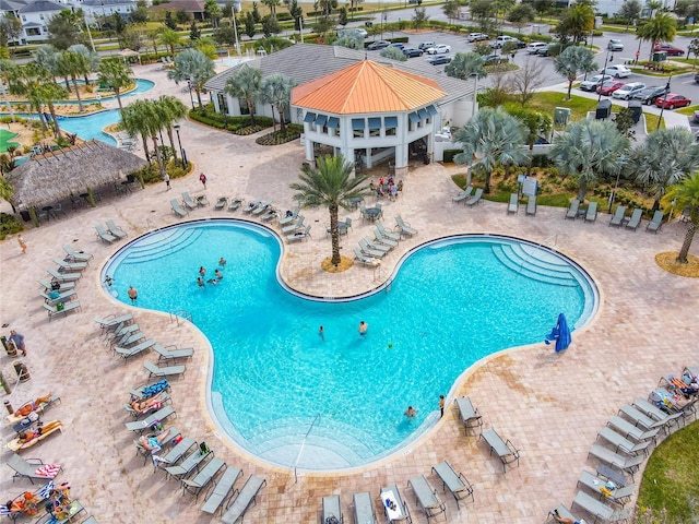 view of pool with a patio