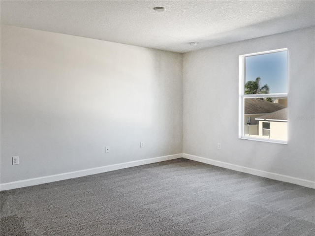 unfurnished room with carpet flooring, a textured ceiling, and a wealth of natural light