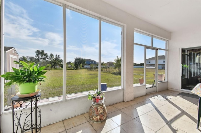 view of unfurnished sunroom