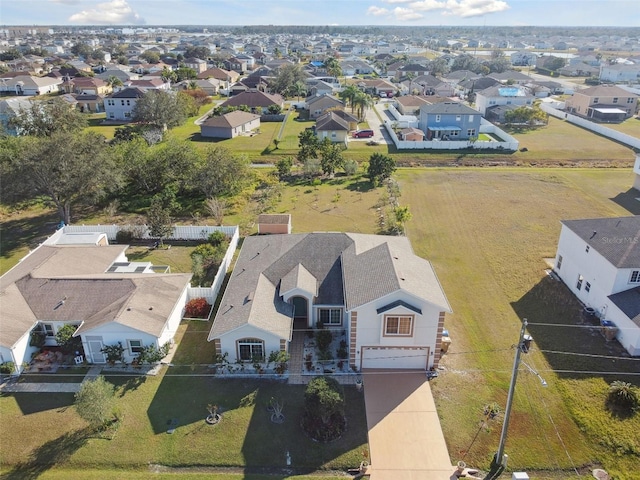 aerial view with a residential view