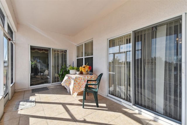 balcony with a patio area