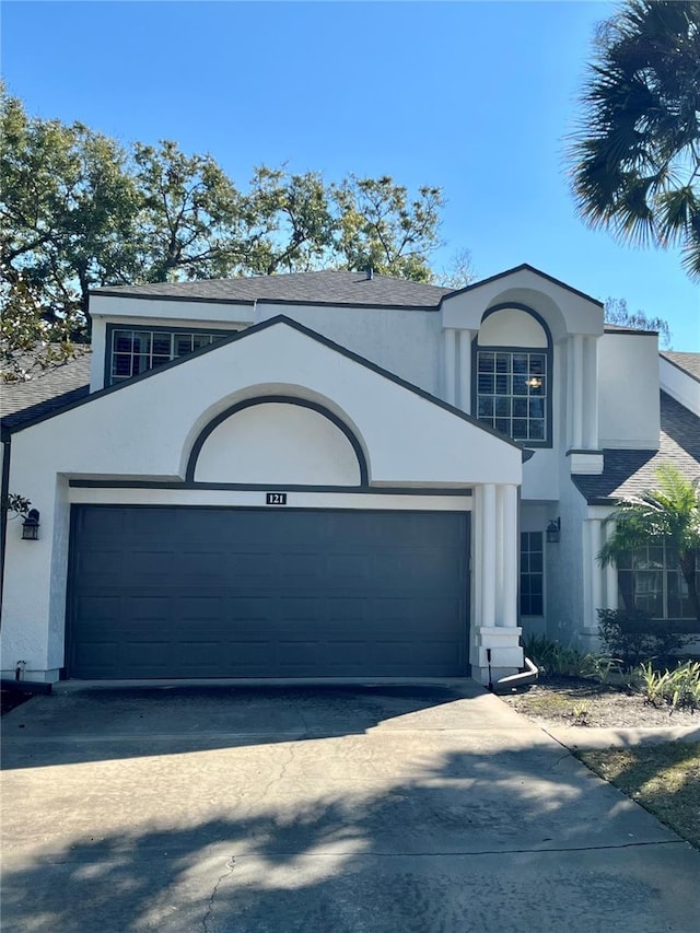 view of front of house with a garage