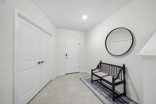 view of tiled foyer entrance