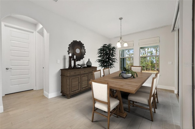 dining space featuring light hardwood / wood-style floors